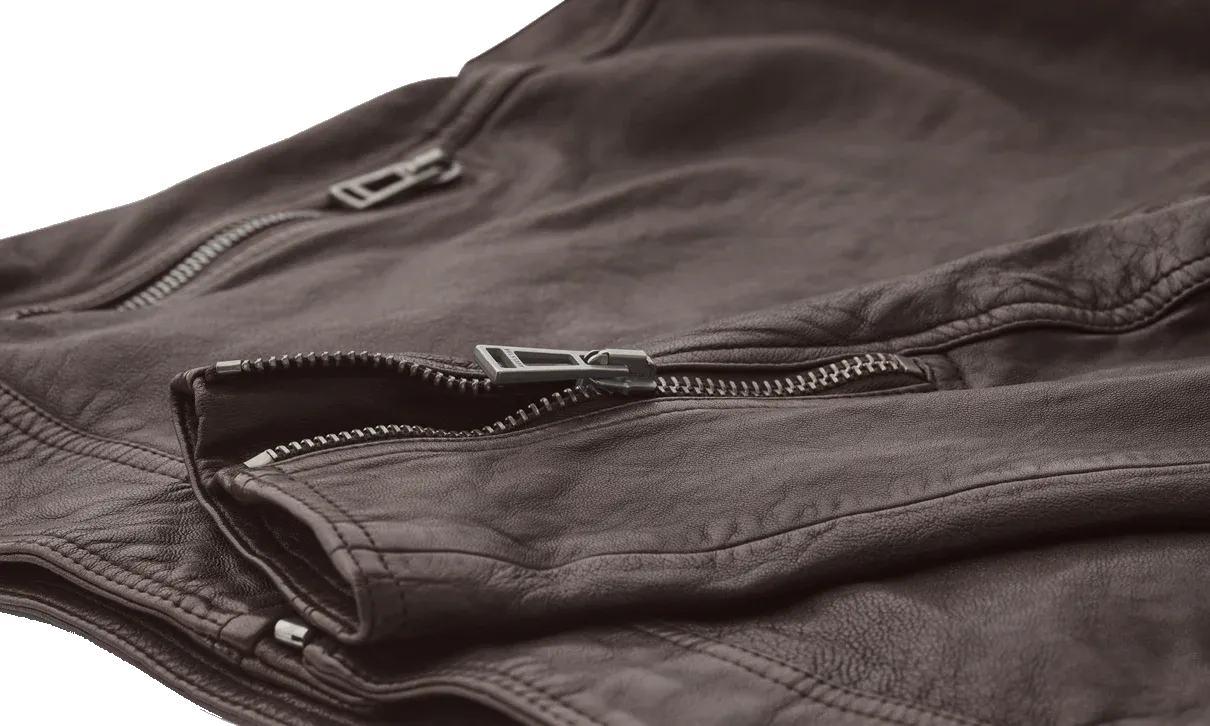 V Racer Cheviot Leather Jacket