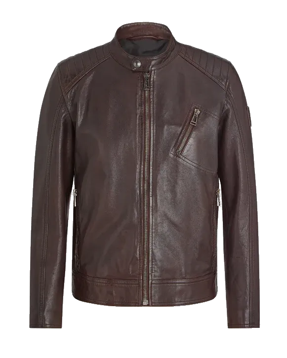 V Racer Cheviot Leather Jacket