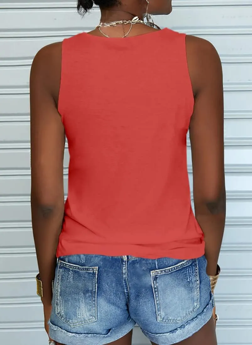 Veatzaer Women's Lace Tank Tops for Summer Crew Neck Casual Loose Fit Solid Sleeveless Shirt Lace Tanks