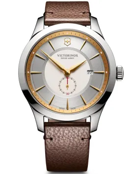 Victorinox Swiss Army Mens Alliance - Stainless Steel - Leather Strap - Date