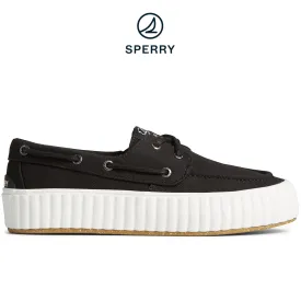 Women's SeaCycled™  Pier Wave Platform Boat Sneaker Black (STS88789)